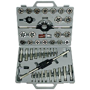 Qual Tech 40 Pc. Metric Tap & Die Set, 3mm to 12mm with High Speed Round Dies